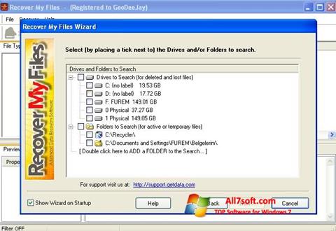 Ekran görüntüsü Recover My Files Windows 7