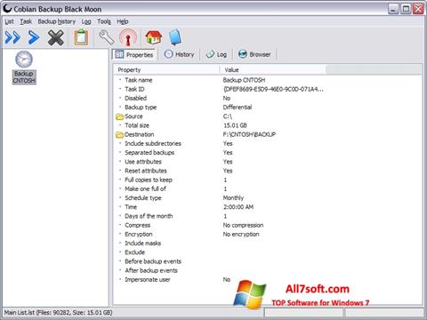 Ekran görüntüsü Cobian Backup Windows 7