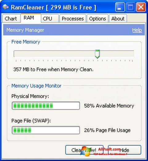 Ekran görüntüsü RamCleaner Windows 7