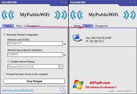 Ekran görüntüsü MyPublicWiFi Windows 7