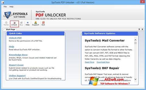 Ekran görüntüsü PDF Unlocker Windows 7