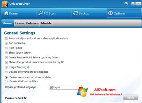 Ekran görüntüsü Driver Reviver Windows 7
