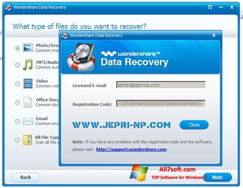 Ekran görüntüsü Wondershare Data Recovery Windows 7
