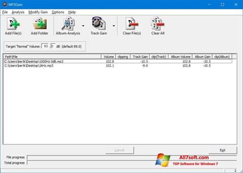 Ekran görüntüsü MP3Gain Windows 7