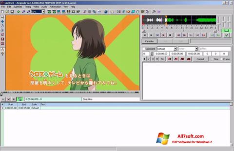 Ekran görüntüsü Aegisub Windows 7