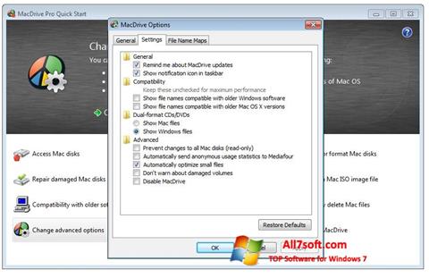 Ekran görüntüsü MacDrive Windows 7
