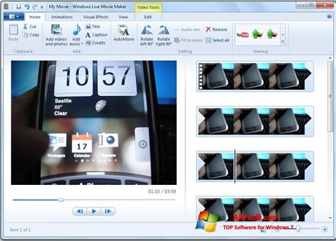 Ekran görüntüsü Windows Live Movie Maker Windows 7