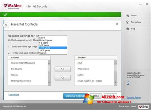 Ekran görüntüsü McAfee Internet Security Windows 7