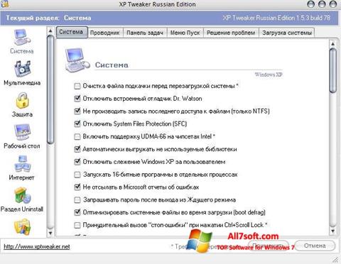 Ekran görüntüsü XP Tweaker Windows 7
