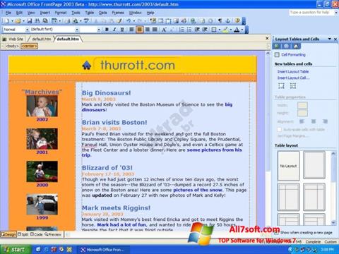 Ekran görüntüsü Microsoft FrontPage Windows 7
