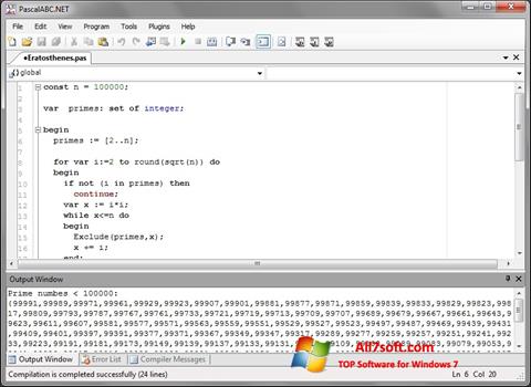 Ekran görüntüsü Pascal ABC Windows 7