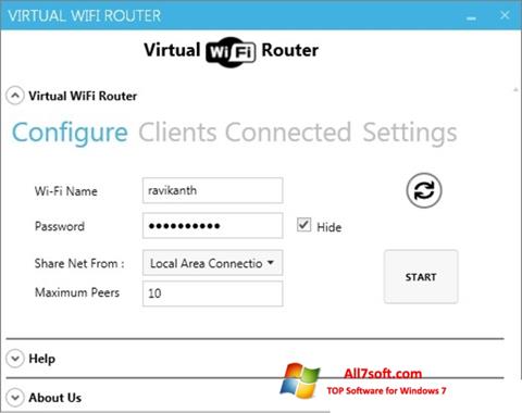 Ekran görüntüsü Virtual WiFi Router Windows 7
