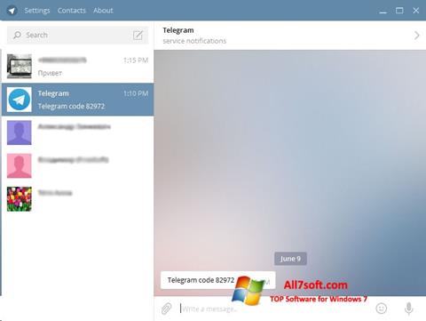 Ekran görüntüsü Telegram Desktop Windows 7