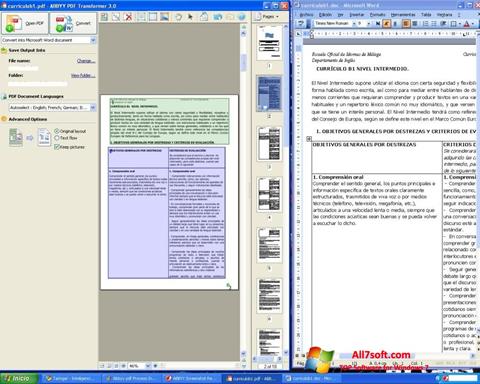 Ekran görüntüsü ABBYY PDF Transformer Windows 7