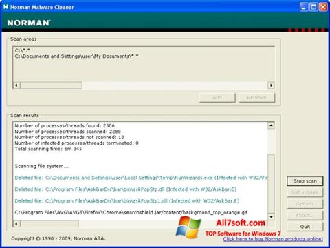 Ekran görüntüsü Norman Malware Cleaner Windows 7