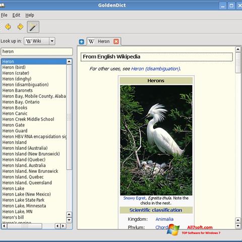 Ekran görüntüsü GoldenDict Windows 7
