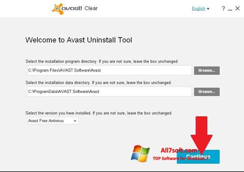 Ekran görüntüsü Avast Uninstall Utility Windows 7