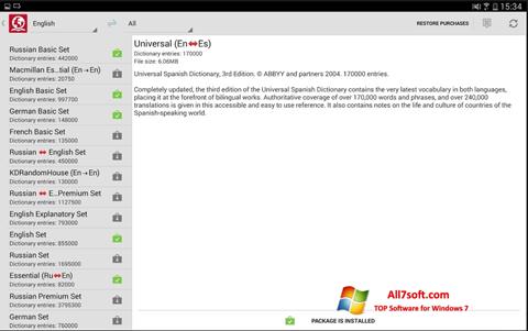 Ekran görüntüsü ABBYY Lingvo Windows 7