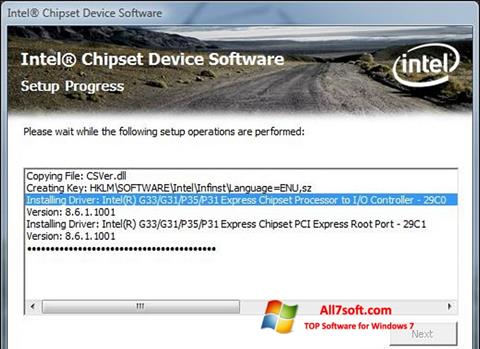 Ekran görüntüsü Intel Chipset Device Software Windows 7