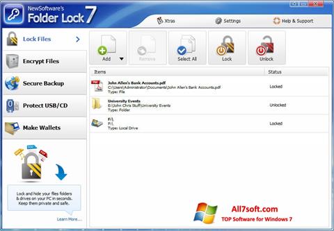 Ekran görüntüsü Folder Lock Windows 7