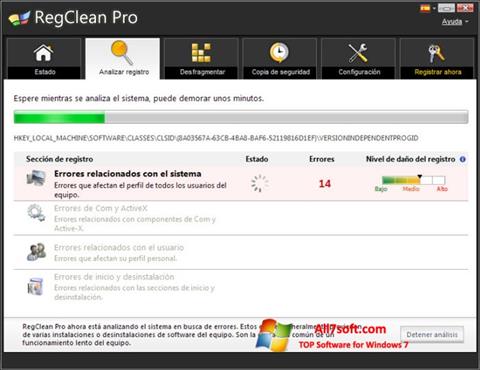 Ekran görüntüsü RegClean Pro Windows 7