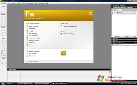 Ekran görüntüsü Adobe Fireworks Windows 7