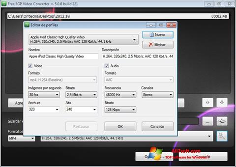 Ekran görüntüsü Free MP4 Video Converter Windows 7