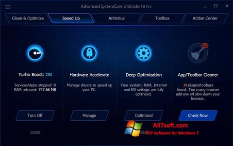 Ekran görüntüsü Advanced SystemCare Ultimate Windows 7