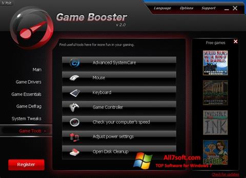 Ekran görüntüsü Game Booster Windows 7