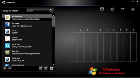 Ekran görüntüsü HP SimplePass Windows 7