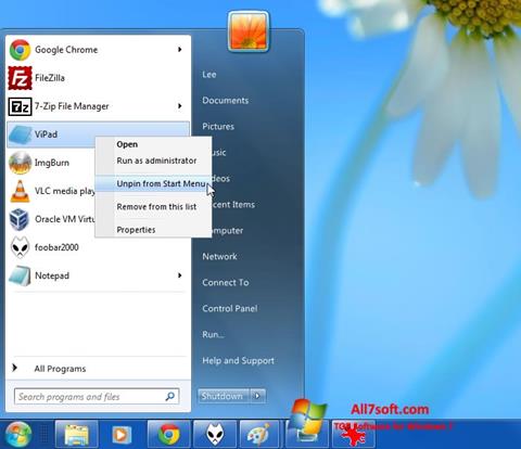 Ekran görüntüsü ViStart Windows 7