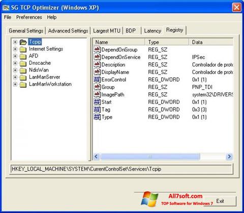 Ekran görüntüsü TCP Optimizer Windows 7