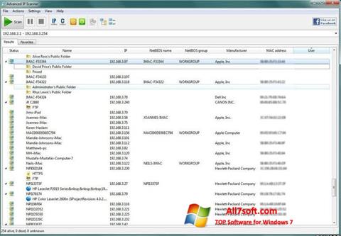 Ekran görüntüsü Advanced IP Scanner Windows 7