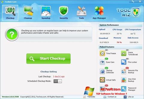 Ekran görüntüsü Toolwiz Care Windows 7
