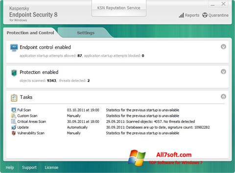 Ekran görüntüsü Kaspersky Endpoint Security Windows 7