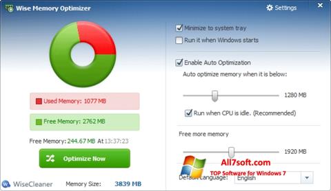 Ekran görüntüsü Wise Memory Optimizer Windows 7