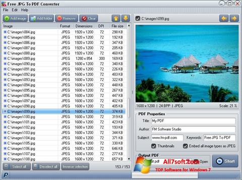 Ekran görüntüsü Image To PDF Converter Windows 7