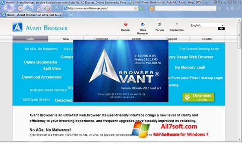 Ekran görüntüsü Avant Browser Windows 7