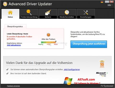 Ekran görüntüsü Advanced Driver Updater Windows 7