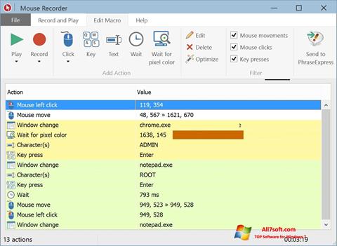 Ekran görüntüsü Mouse Recorder Windows 7