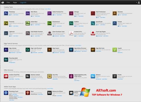 Ekran görüntüsü Adobe Creative Cloud Windows 7