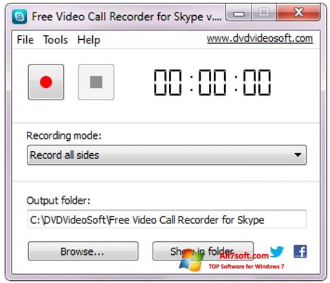 Ekran görüntüsü Free Video Call Recorder for Skype Windows 7