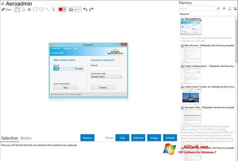 Ekran görüntüsü AeroAdmin Windows 7