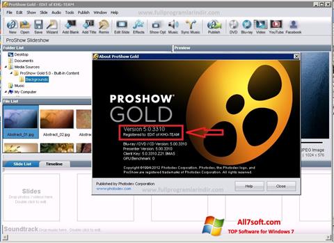 Ekran görüntüsü ProShow Gold Windows 7