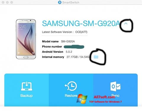 Ekran görüntüsü Samsung Smart Switch Windows 7
