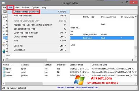 Ekran görüntüsü Unassociate File Types Windows 7