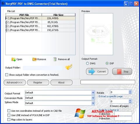 Ekran görüntüsü PDF to DWG Converter Windows 7