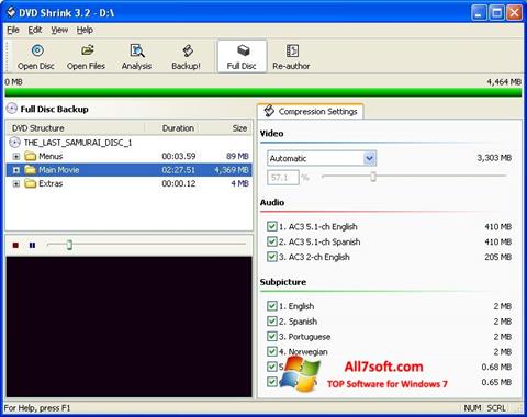 Ekran görüntüsü DVD Shrink Windows 7