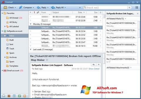 Ekran görüntüsü FoxMail Windows 7
