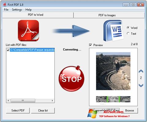 Ekran görüntüsü First PDF Windows 7